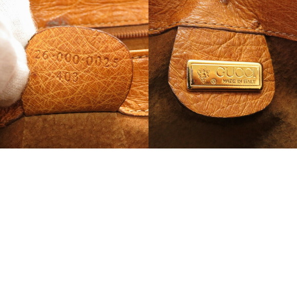 Gucci Ostrich Handbag Brown - Picture 10 of 10